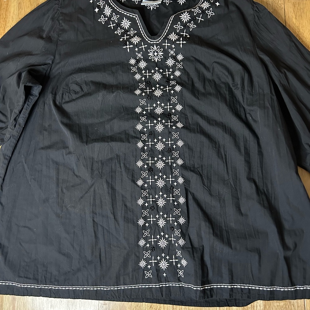 Black Embroidered Blouse